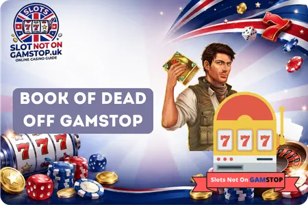 Book of Dead off GamStop with player and slot machine