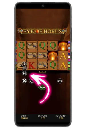 Mute the sound in Eye of Horus Not on GamStop